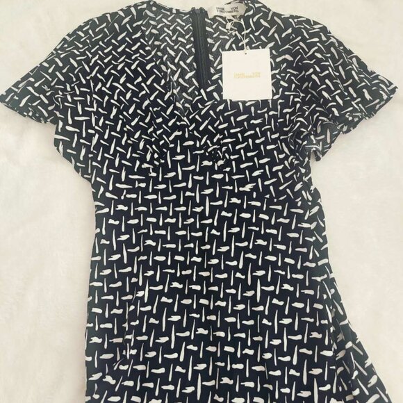 NWT Diane von Furstenberg DVF Celia floral-print crepe midi dress - Picture 7 of 8